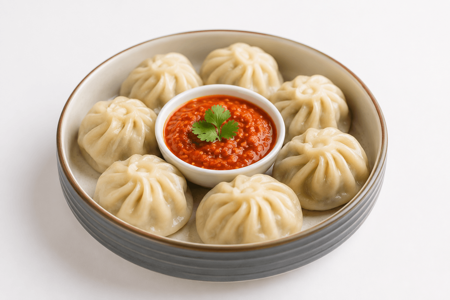 Chicken steam momo at Inaruwa Tass House