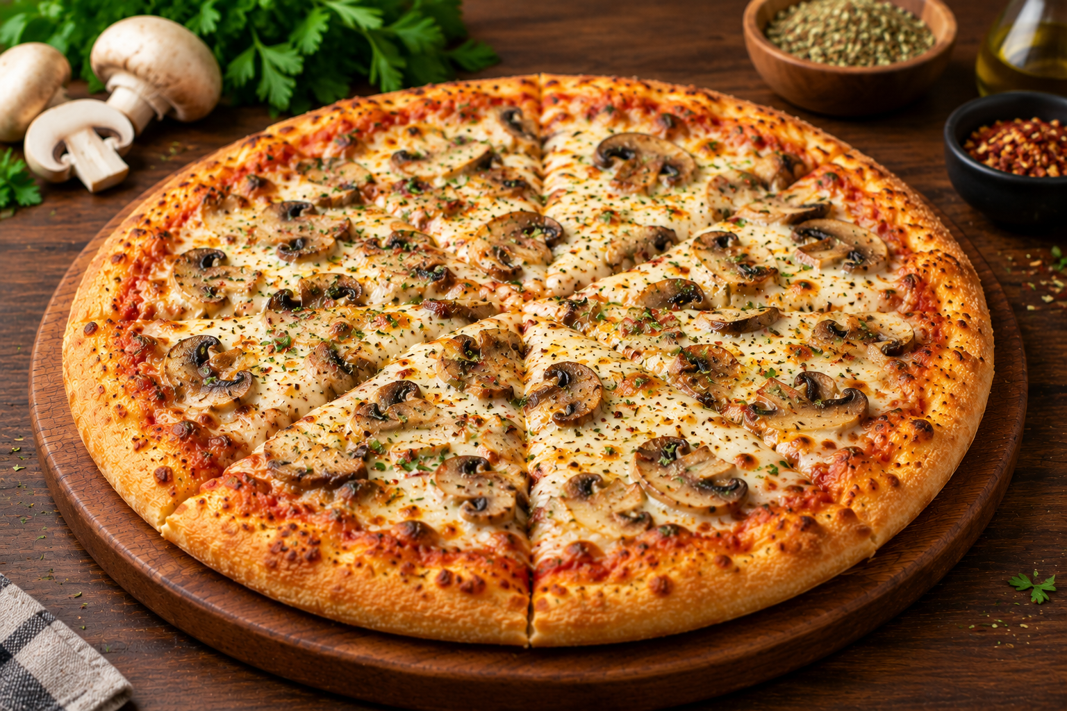 Delicious Mushroom Pizza in Inaruwa