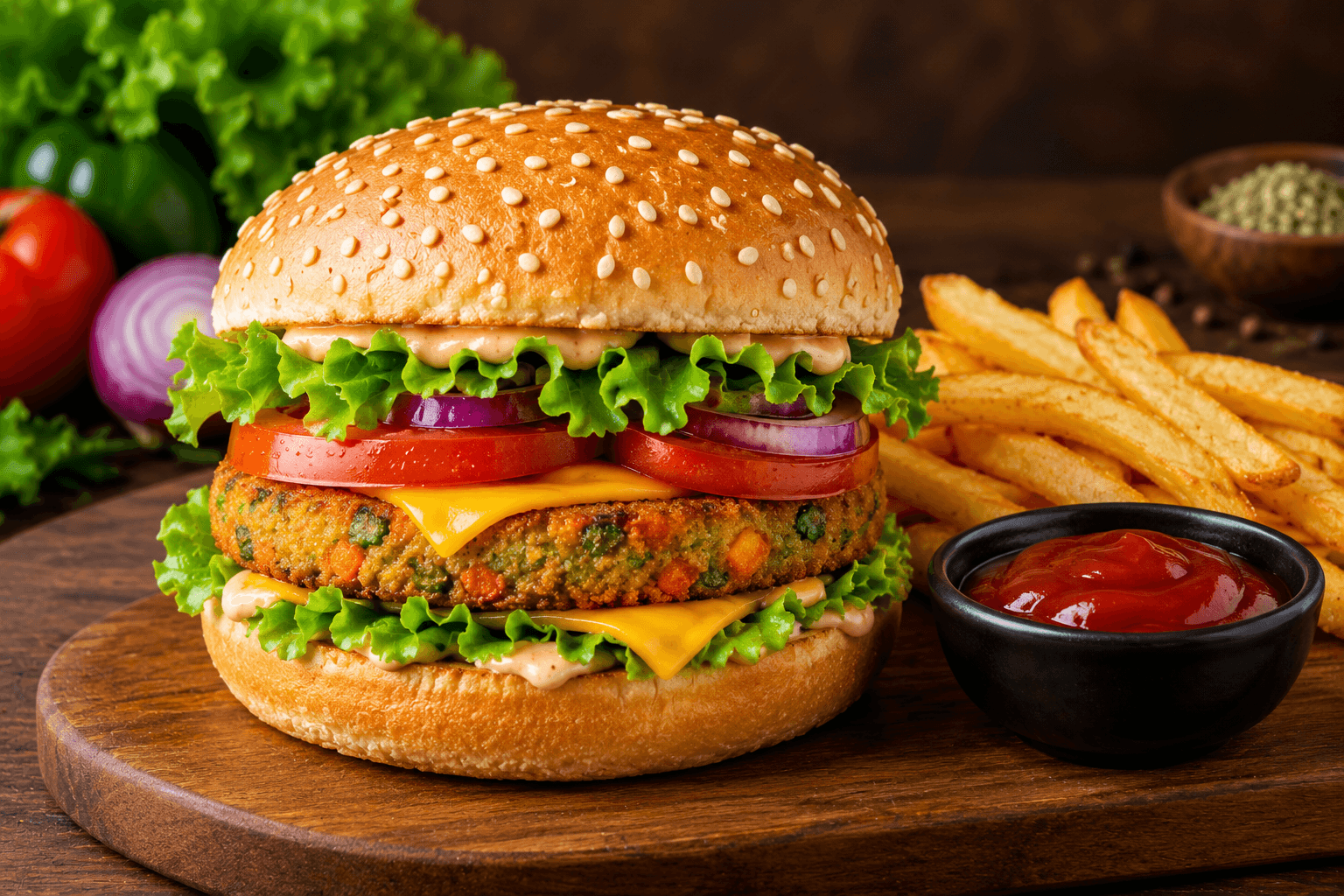 Crispy Veg Burger in Inaruwa